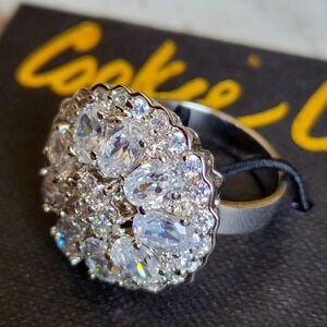 Cookie Lee silver bling jewel ring NWT